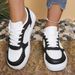 Casual Sports Shoes, Thick Soled High Color Blocked Sports Shoes, Breathable And Wear-resistant Round Toe Flat Shoes_vogvips.com