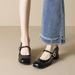 French Square Head Mary Jane Shoes Women's Word With High Heels, Light Mouth Thick Heel Single Shoes Women's Commuting_vogvips.com