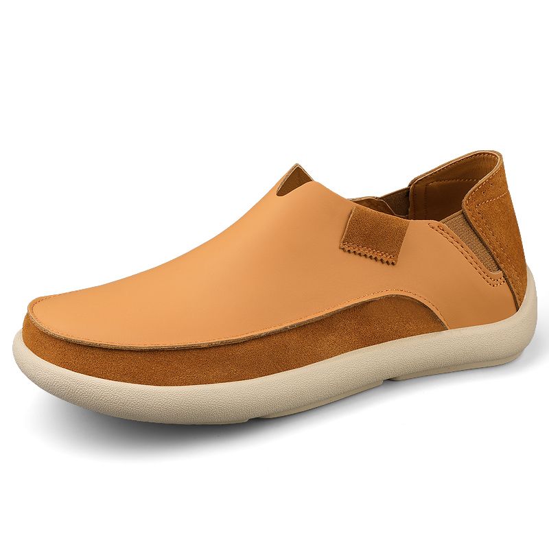 Men's Genuine Leather Casual Lazy Shoes Men Breathable Slip-on Mens Driving Flats Comfortable Loafers Business Moccasins_vogvips.com