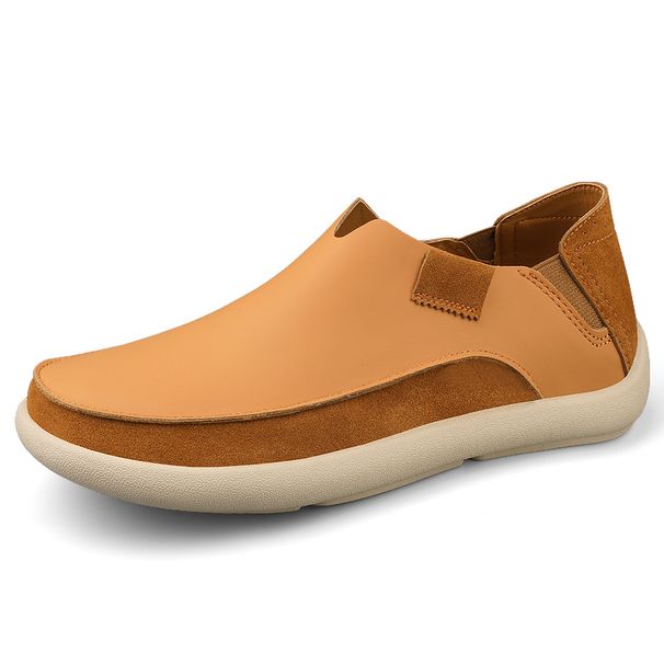 Men's Genuine Leather Casual Lazy Shoes Men Breathable Slip-on Mens Driving Flats Comfortable Loafers Business Moccasins_vogvips.com