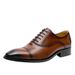 New Leather For Men, Classic Three Joint Lace Up Gentlemen's Wedding Toe Layer Cowhide Shoes, Elegant Men's Shoes_vogvips.com