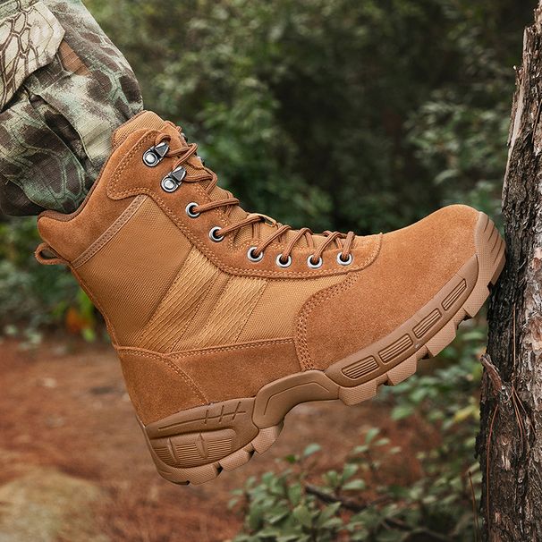 Men's Tactical Boots High Top Military Combat Boots For Outdoor Hiking Camping Fishing Durable Lightweight Desert Boots With Ankle Support_vogvips.com