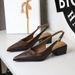 2850 European And American Simple High-End Women's Thick Heel Shallow Mouth Pointed Toe Slimming Foot Shaping Backless_vogvips.com
