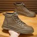 Martin Boots Men's Shoes Waterproof And Non-slip Chef Shoes Men's Work Shoes Leather Shoes Short Boots_vogvips.com