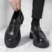 Euro Step 2025 New Thick-Soled Height-Increasing Men's Large Patent Leather Glossy Casual Chunky Heel Loafers Hairstylist Trendy_vogvips.com