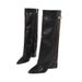Women's Plus Size Pointed Toe Boots Versatile Wide Leg Riding Tall Boots Chunky Heel High Heel_vogvips.com
