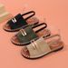 Women's Shoes New Flat Sandals For Women Fabric Elastic Band Metal Decorations Large Size Shoes Beach Shoes_vogvips.com
