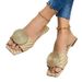 cross-border European And American Large-size Slippers 2023 Fashion Round Buckle Flat Casual Women's Foreign_vogvips.com