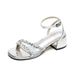 Weiwei Girl 367-3 One-Strap Comfortable Rhinestone Sandals Summer Stunning Silver High Chunky Heels For Women_vogvips.com