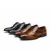 Euro Step 2025 Business Carved Brogue British Genuine Leather Formal Men's Lace-up Derby Shoes Pointed Toe Oxford_vogvips.com
