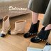Autumn/Winter New Style Genuine Leather Chain Chunky Heel High Heels For Women, Fashionable And Versatile, Suitable For Outerwear_vogvips.com