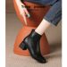 Women's Genuine Leather 2022 New Three Colors Black French Style Short Thick High Heel Spring Autumn Single Boots Fleece_vogvips.com