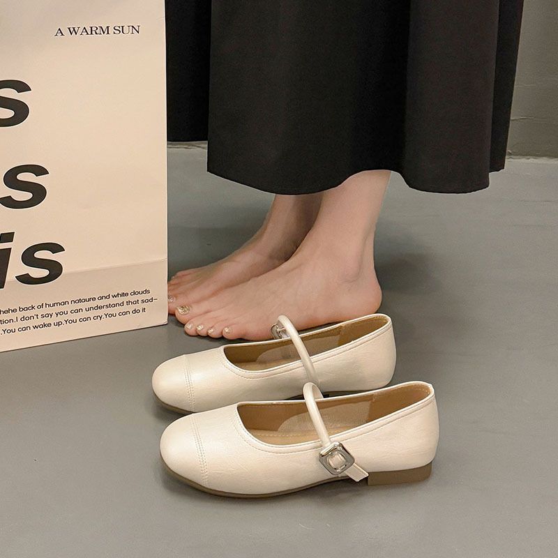 Silver French Gentle Temperament Flat Bottom Light Mouth Single Shoes Women's Retro Soft Sole Mary Jane Shoes_vogvips.com