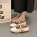 Silver French Gentle Temperament Flat Bottom Light Mouth Single Shoes Women's Retro Soft Sole Mary Jane Shoes_vogvips.com