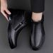 Men's Head Layer Casual Men's Leather Boots Side Zipper Cotton Boots Breathable Martin Boots Low Heel Leather Boots Men's Shoes_vogvips.com