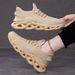 Cross-border Plus-size Casual Fashion Women's Blade Twist Sole Sneakers, Mesh Thick-soled Height-increasing S, Dad_vogvips.com