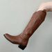 Petite Plus Size Slimming Brown Long For Women Summer 2025 New V-Cut French Style Chunky Heel Riding Boots_vogvips.com