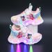 Girls' With Lights 2025 Spring And Autumn New Mesh Breathable Children's Sports Nezha Soft Sole Running Shoes_vogvips.com