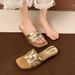 Chunky Elegant Slippers 2025 Summer New Square Toe High Heel European And American Casual Fashion Sandals For Women_vogvips.com