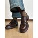 5cm Cushioned Feel~ Velcro Versatile Soft Thick-soled Loafers, British Style Women's Small Leather Shoes, Deep-cut_vogvips.com