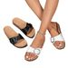 The New Summer Metallic Buckle Fashion All-match Cork Mid-heel Platform Women Sandals Slippers_vogvips.com
