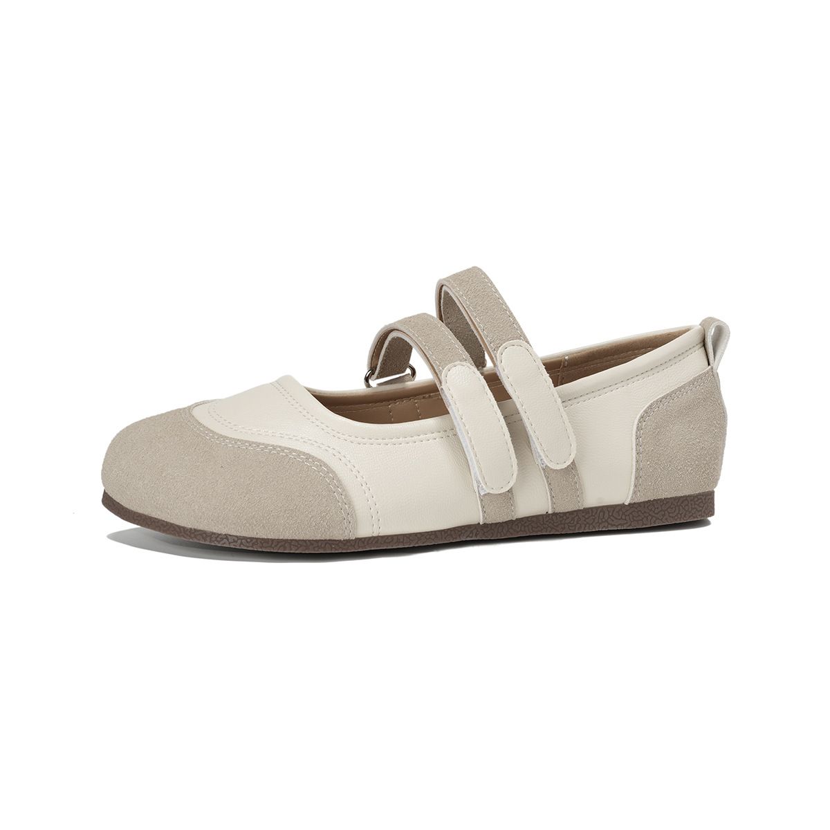 Round Head Single Shoes Women's Flat Bottom With Mary Jane Shoes Soft Sole Retro Cute Ballet Shoes_vogvips.com