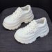 Women's Thick-Soled White Sneakers Petite Women, Summer 2026, Casual Fashion British Style Versatile Dad Shoes For Women_vogvips.com