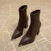 Pointed Toe Super High Heel Ankle Boots For Women 2025 Autumn Winter New Fashionable Versatile Stylish 98158-1_vogvips.com