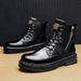 European Warm Series Autumn Thick-Soled Chunky Martin High Street Style Shoes New Mid-Top Short Men's High-Top Yellow Boots_vogvips.com