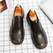 ShoeVault 2025 New Color-Washed Men's Leather Pointed Toe British Style Derby Shoes Casual Business Formal Lare Size Groom_vogvips.com