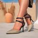 Women's Shoes Double Color Button High Heels Gala Party High Heels Muller Women's Shoes Stilettos_vogvips.com