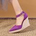 Women's Shoes Spring Pointed Wedge Heel Single Shoes Thick Bottom High Heel Hollow Women's Shoes Straw Braided Rope Bottom Women's Shoes_vogvips.com