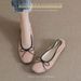 Super Soft Cowhide Square-Toed Women's New Flat With Bow, Shallow Mouth Loafers, New-Style Soft-Soled Ballet Shoes_vogvips.com