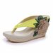 Women's Shoes Waterproof Wedge Sandals Beach Flip Flops Platform Thick Soled Embroidered Slippers Sandals_vogvips.com