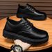 2025 New Autumn Men's Leather Black Formal Business Youth British Style Casual Versatile Work Shoes For Men_vogvips.com