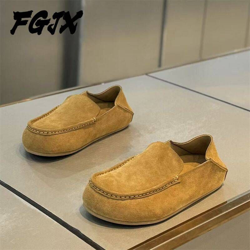 FGJX European Men's Shoes 2026 Autumn New Luxury Thick-Soled Loafers Slip-On Soft-Soled Casual Sneakers_vogvips.com