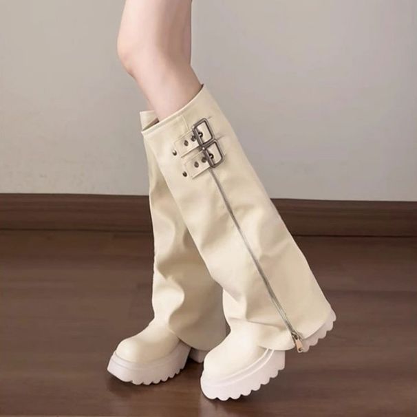 2025 Summer Small Stature Height-Increasing Thick-Soled White Long Over-the-Knee High Riding Boots_vogvips.com