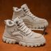 Men's High-Top Work Boots With Thick Non-Slip Sole, Durable Casual Shoes For Outdoor And Daily Wear Outdoor Wear Resistant Work Boots_vogvips.com