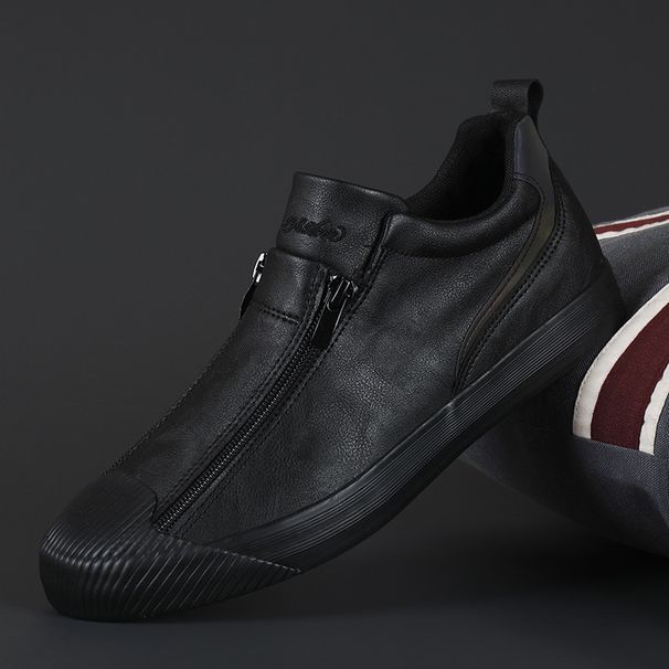 Euro Step Shanbu New Trendy Autumn Double Zipper Casual Shoes Men's Sneakers Versatile 21823M Cross Mirror_vogvips.com