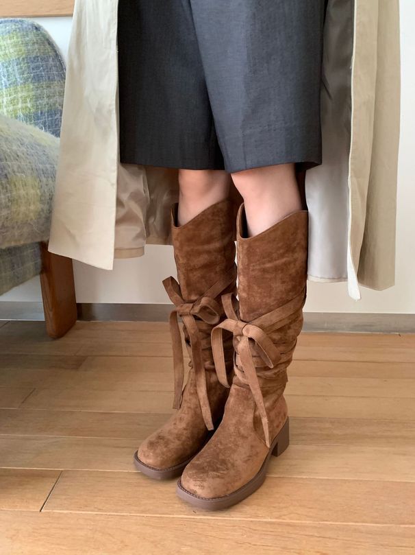 2025 Wasteland Chunky Heel Wrap Strap Pile Western Cowboy Over-the-Knee Melad Boots_vogvips.com