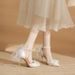 Women's Shoes For Daily Wear, All Match White Bridal Shoes, Wedding Shoes, Classic Style Elegant Basics Casual Business Wedding Party Single Shoes_vogvips.com