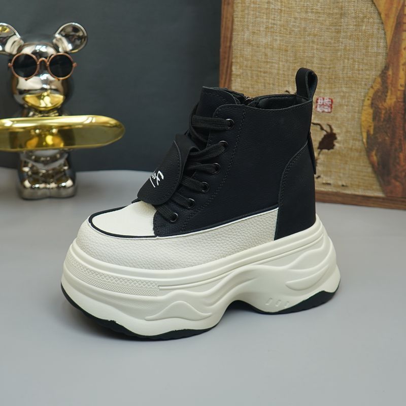 Ultra 14cm High Top Women's Autumn Winter New Style Hidden Heel 12cm Short Boots Petite Fashion Fleece Casual Shoes_vogvips.com