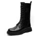 Long Overalls Boots Locomotive Knight Boots Retro Thick-soled Heightening Martin Boots_vogvips.com