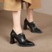 Sharp Pointed Front Zipper Soft Leather Deep Mouth Single Shoe Young Children, New British Style Versatile Shoes For_vogvips.com