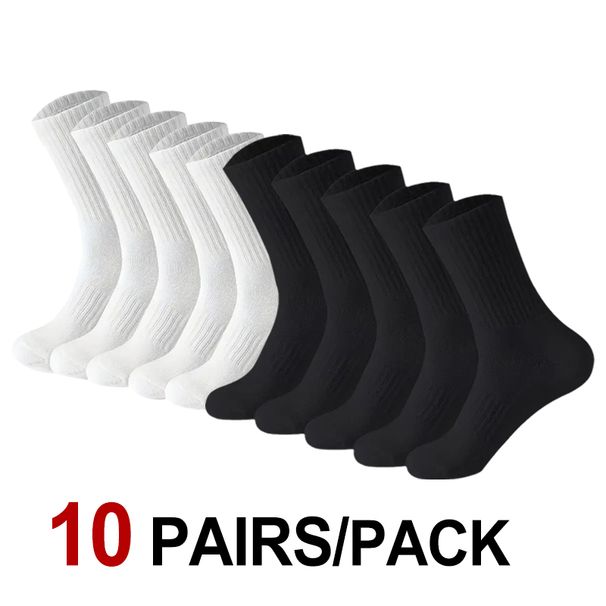 10/20 Pair Men Women Anti Odor Knitted Mid Tube Socks Suitable All Seasons Sweat Absorbing Breathable Couples Casual_vogvips.com