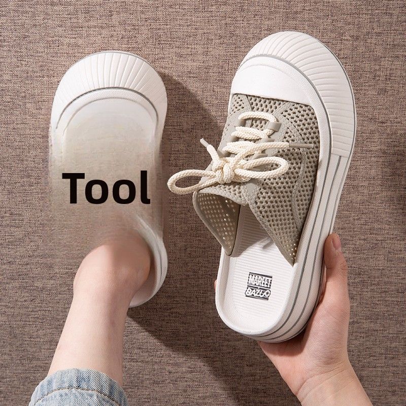 New Women's Summer Korean-style Thick-soled Non-slip Clogs For Home And Outdoor Use, Closed-toe Slip-on Sandals_vogvips.com