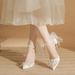 Women's Shoes Classic Style Elegant Pearl Accent Pointed-Toe High Heels For Women - Stylish & Comfortable Dress Shoes With Bow Detail_vogvips.com