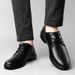 Genuine Leather Business Formal British Korean Style Wedding Black Versatile Casual Soft Surface Men's Shoes_vogvips.com