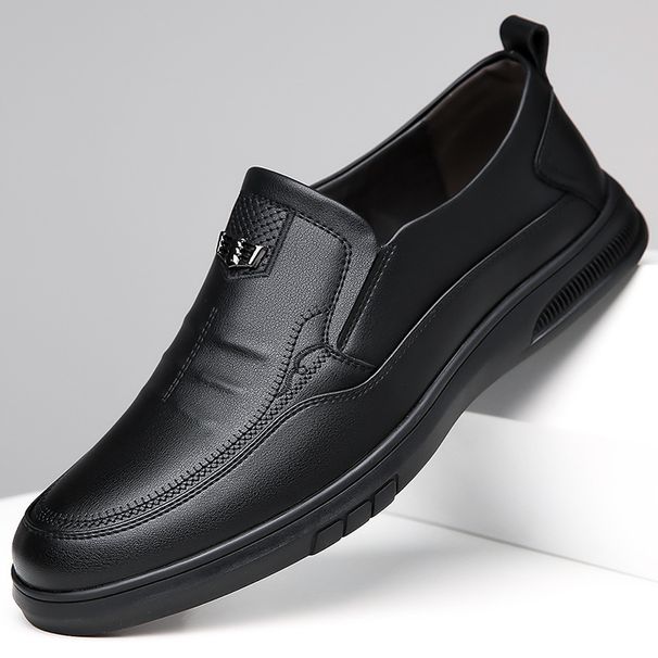 2025 Spring And Autumn Business Leisure Lace Up Men's Leather Soft Bottom Middle Aged Dad Shoe Cover Foot Single Shoes_vogvips.com