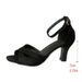 34-45 Size Women's Shoes, Black Suede Cross-strap High-heeled Sandals, Summer Open-toe Buckle Stiletto Mid-heel_vogvips.com